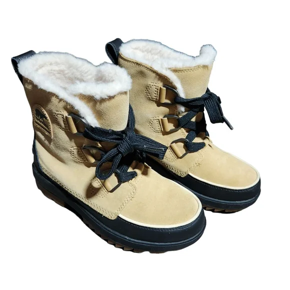 Sorel Tivoli IV Boots Womens Size 6 Beige Black - Picture 1 of 8
